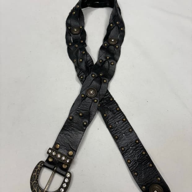 빈티지 웨스턴 웨이브 버클 벨트