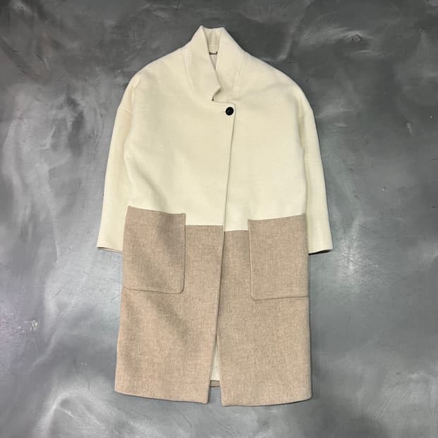  올세인츠 울 혼방 배색 코트 y14759