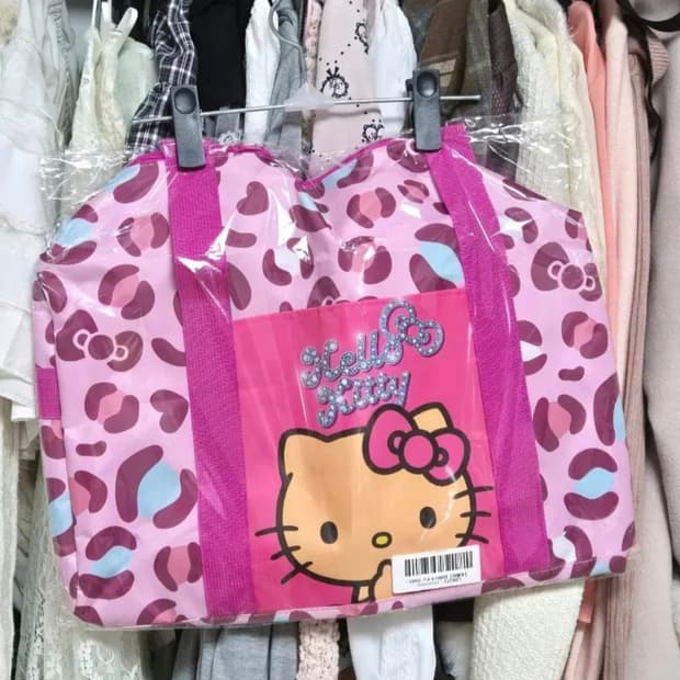 헬로키티 태닝키티 핑크 레오파드 여행 가방 갸루키티 오네갸루