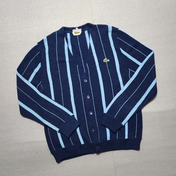 70s80s 프랑스 빈티지 라코스테 스트라이프 가디건