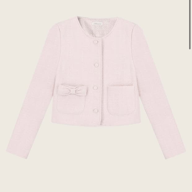 클리시어 캔디 트위드 자켓 핑크 Candy ribbon tweed