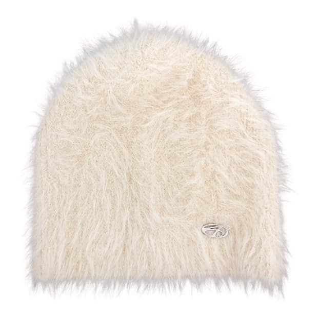 amesworldwide fuzzy beanie ivory