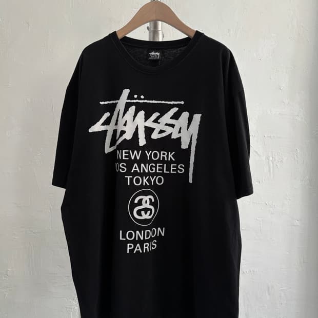 Stussy 스투시 월드투어 블랙 컬러 티셔츠