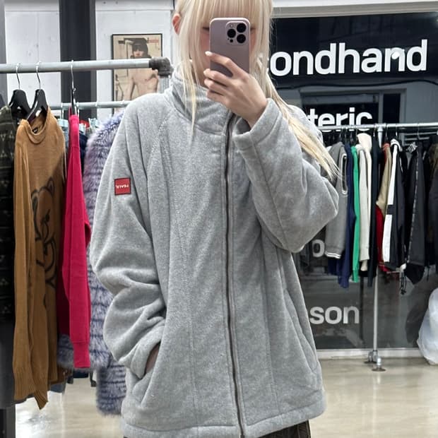 리바이스 그레이 플리스 집업