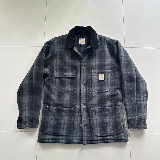 12년 칼하트 램스울 체크 초어 코트 (S)