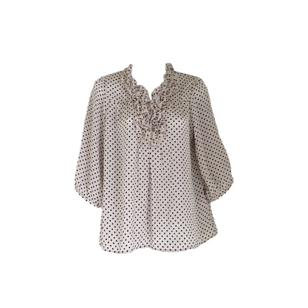 satin polka dot blouse