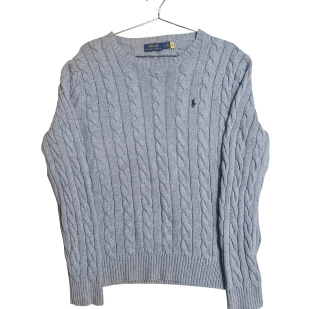 폴로 랄프로렌 케이블 니트 그레이 L