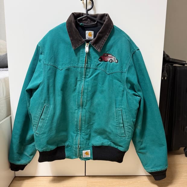 칼하트 자동차 자수 그린색 데님 자켓