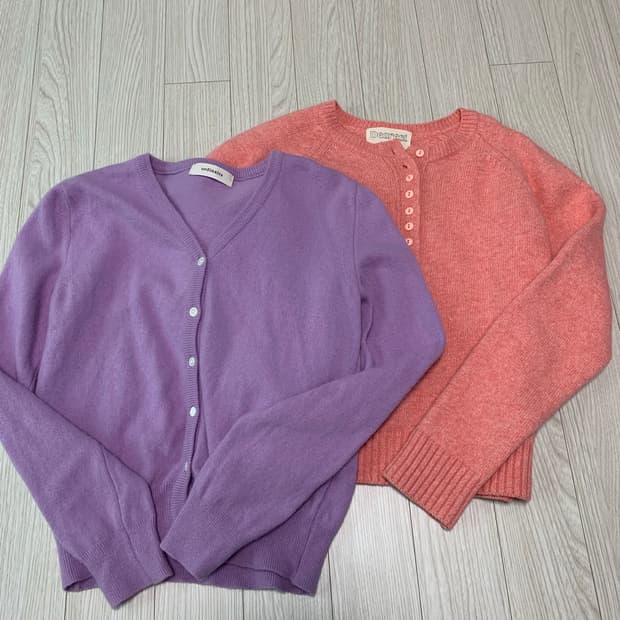 DEAREST/ordinaire 가디건 핑크/퍼플 2장