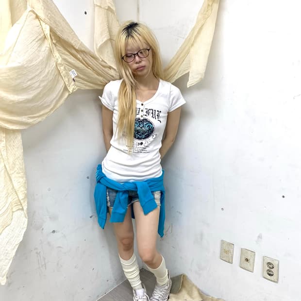 Y2K Gothic print Slim Fit Tee