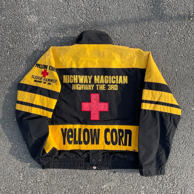 90s 옐로우콘 하이웨이 매지션 올드스쿨 레이싱 자켓 트랙자켓 XL