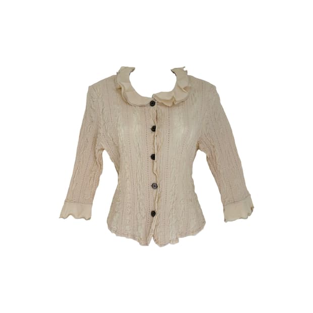 ruffle collar blouse