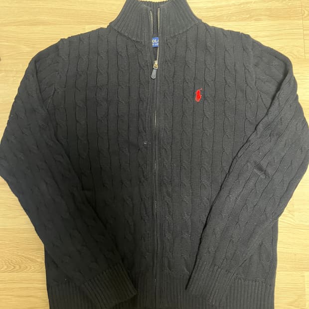 케이블 니트 하프 집업 스웨터 니트