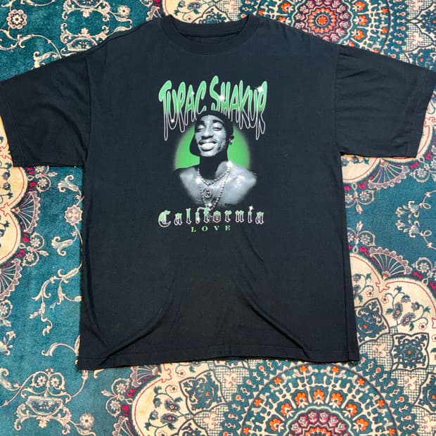 2Pac 블랙 래퍼 반팔티