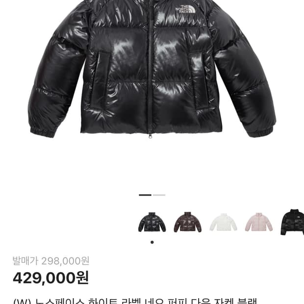 노스페이스 유광 패딩