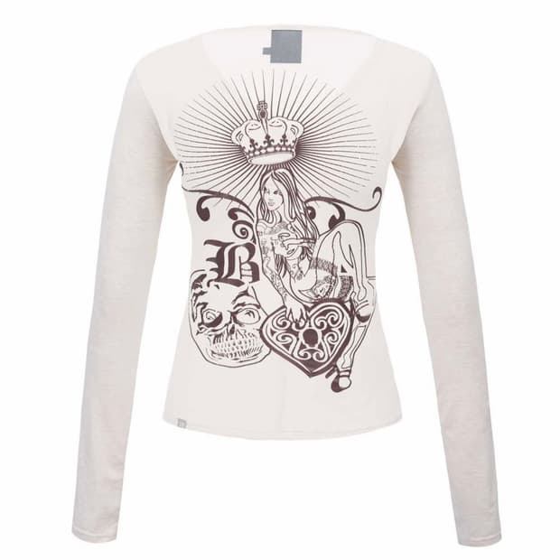 배디 슬림핏 타투 롱슬리브 티 탑