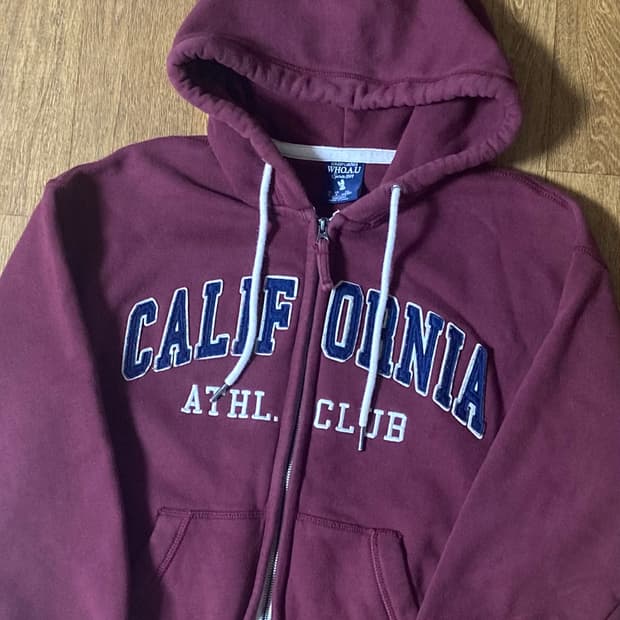 (단종템 급처!!)후아유 버건디 후드집업