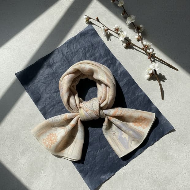 DAKS 닥스 실크·울 혼방 자카드 페이즐리 스카프 (롱 타입)