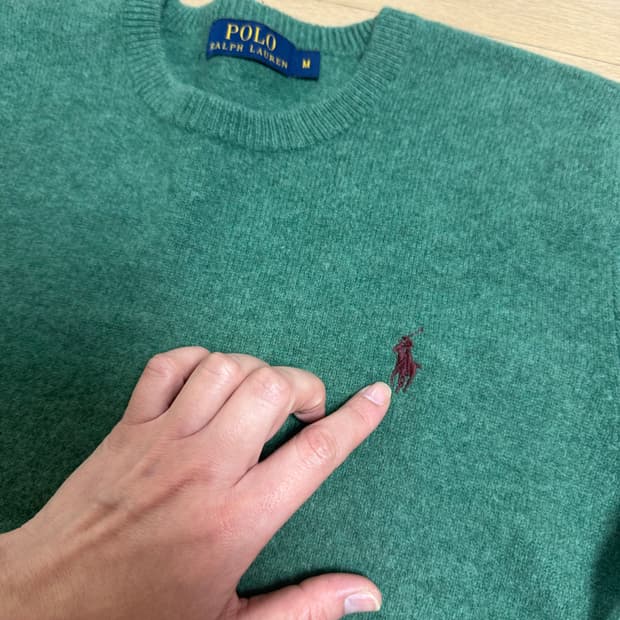 폴로 그린톤 램스울 니트