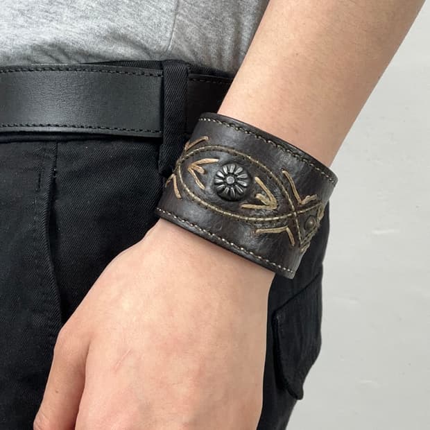 Dsquared2 Embroidered Western Leather Cu