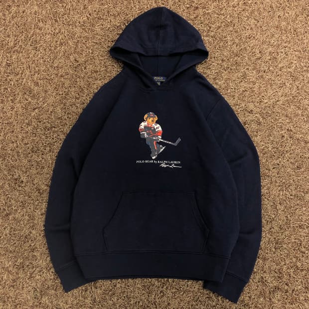 폴로 랄프로렌 걸즈 베어 네이비 후드티