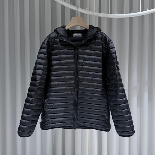 (A+/XXL) / 스톤아일랜드 다운 경량 패딩 블랙