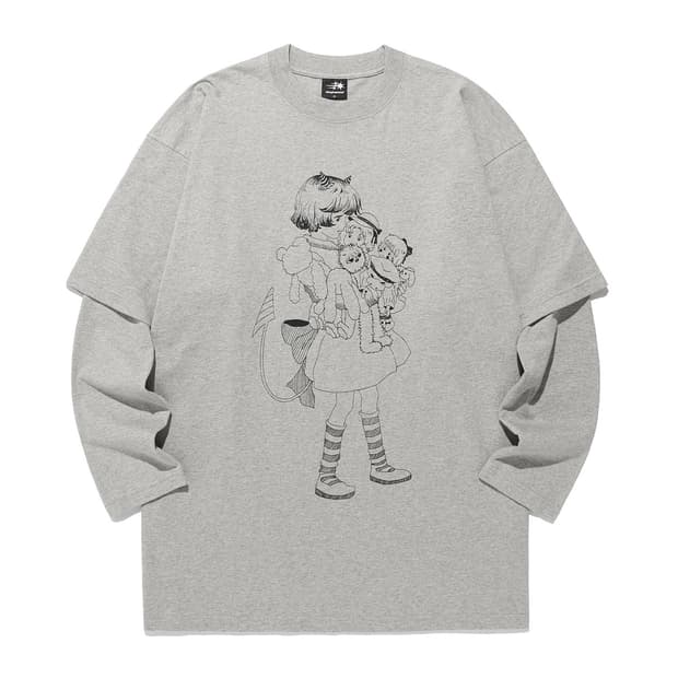 Niceghostclub 나이스고스트클럽 레이어드 티셔츠 그레이