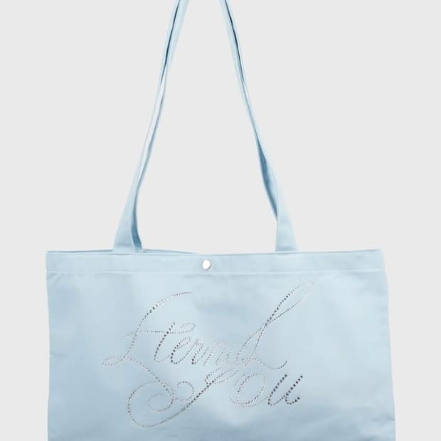 택O 새상품)) 이터널유 코튼 슈가 에코백 스카이블루