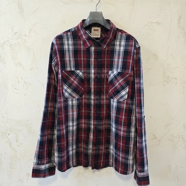 리바이스 체크 셔츠 L