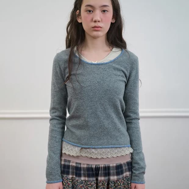 노컨텐츠 스티치 니트 _ 그레이