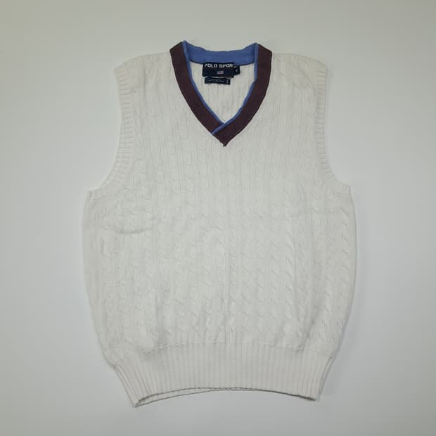 CL189 M 폴로스포츠 코튼 케이블 니트 베스트