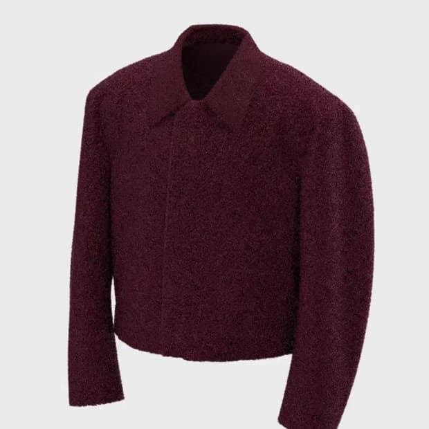 논노드 크롭자켓 버건디 판매