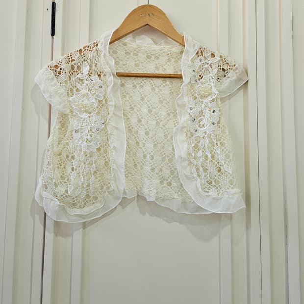 빈티지 플라워 레이스 크롭 볼레로
