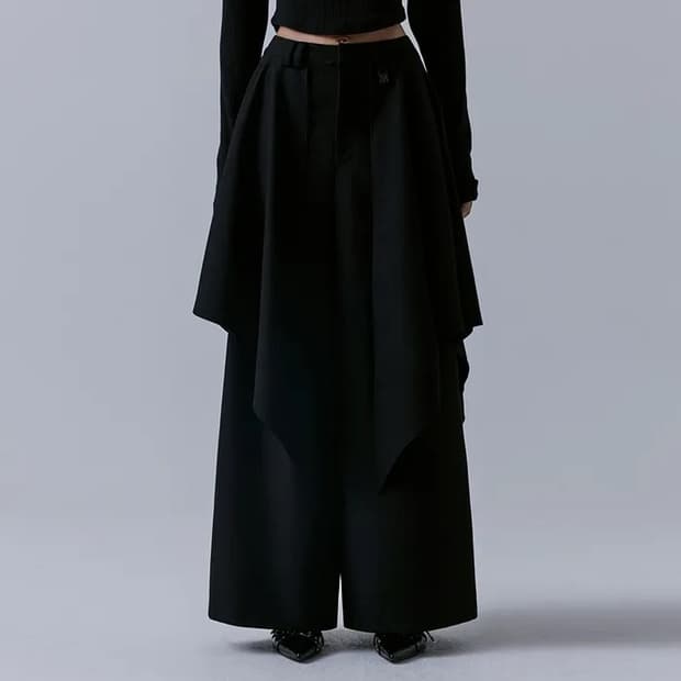 [구해요] Layered Drape Wrap Trouser 블랙