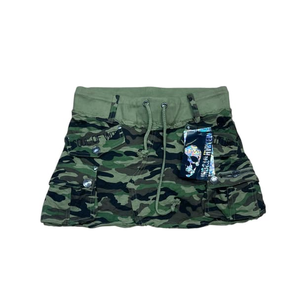 고스트오브할렘 y2k 펑크 카모 카고 스커트 