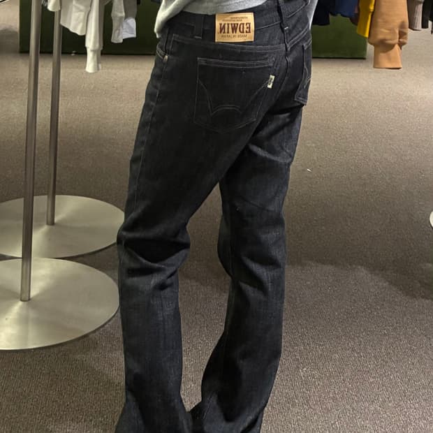 29x31)EDWIN vintage 여성 흑청 생지 데님팬츠