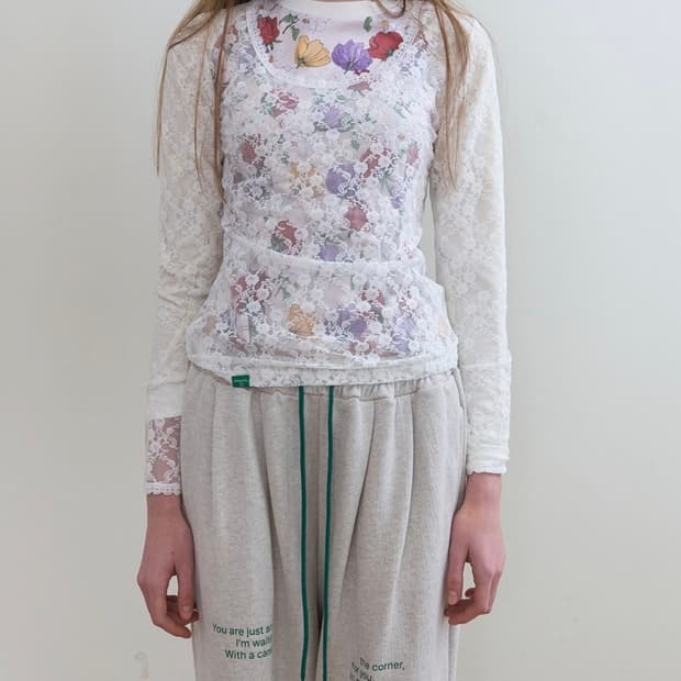노컨텐츠 lace mesh t
