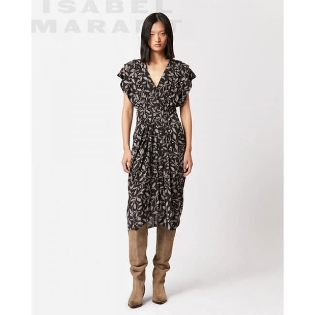 이자벨마랑 에뚜왈 프린트 크레이프 드레스