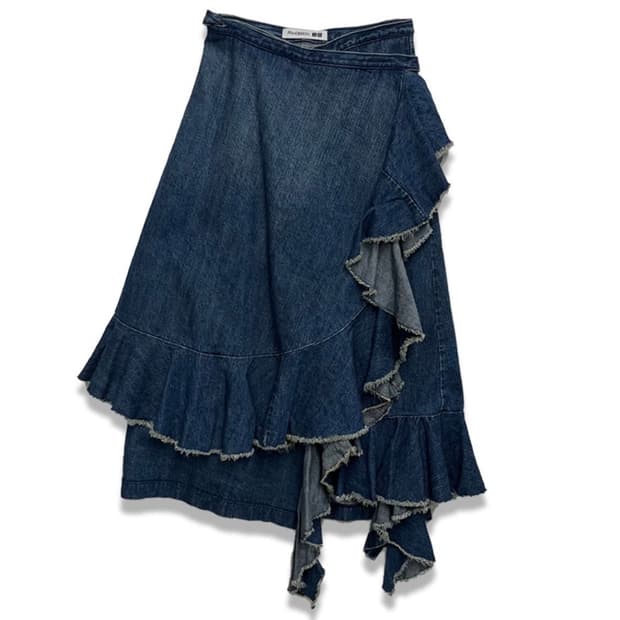 [JWANDERSON x UNIQLO]프릴데님 랩스커트