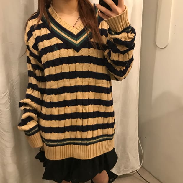 Bean Pole 빈폴 모리걸 스쿨룩 빅사이즈 꽈배기 니트