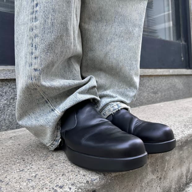 블랙 프라다 스포츠 플랫폼 슬립온 로퍼 로퍼