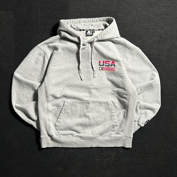 스타터 그레이 USA 빅로고 후드티