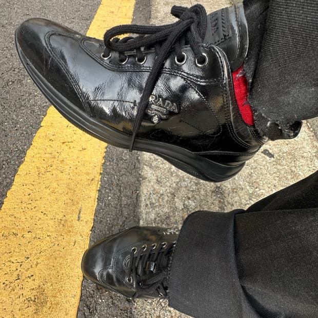 Prada Black Leather Sneakers