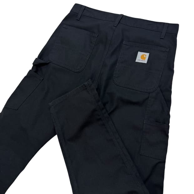 칼하트 WIP 블랙 더블니 워크팬츠