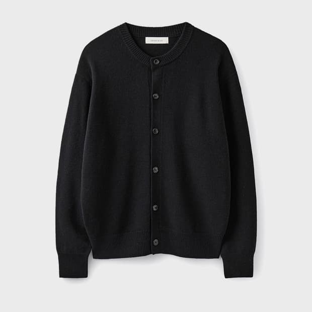 유니온블루 크롭 라운드 가디건 블랙 m 95