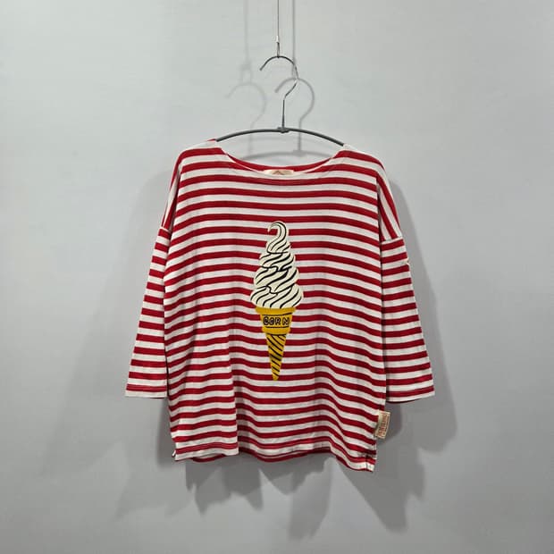 베베드피노 키즈 스트라이프 프린팅 7부 슬리브 130