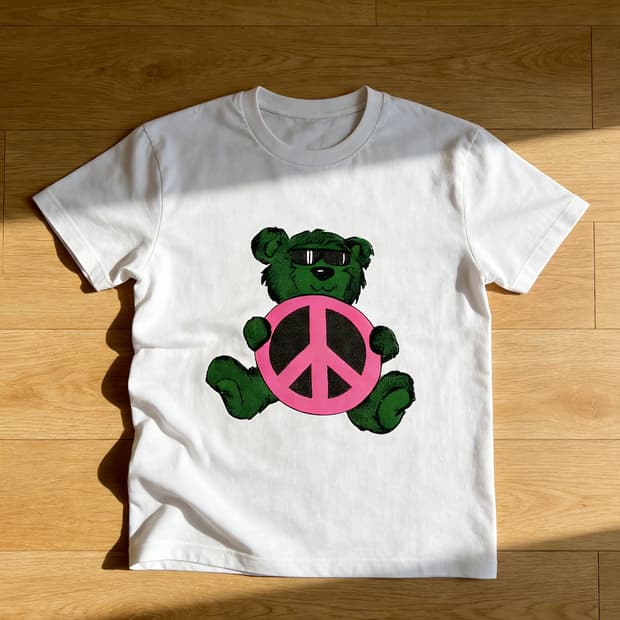 [새상품 M사이즈] 꾸밈쥐 평화표시 커스텀 반팔 (귀여운 개성 디자인)