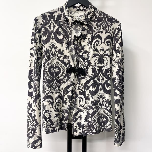 요지 야마모토 다마스크 오리엔탈 버튼 가디건