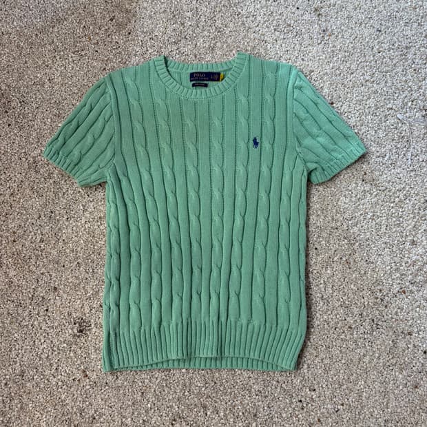 폴로 반팔 니트