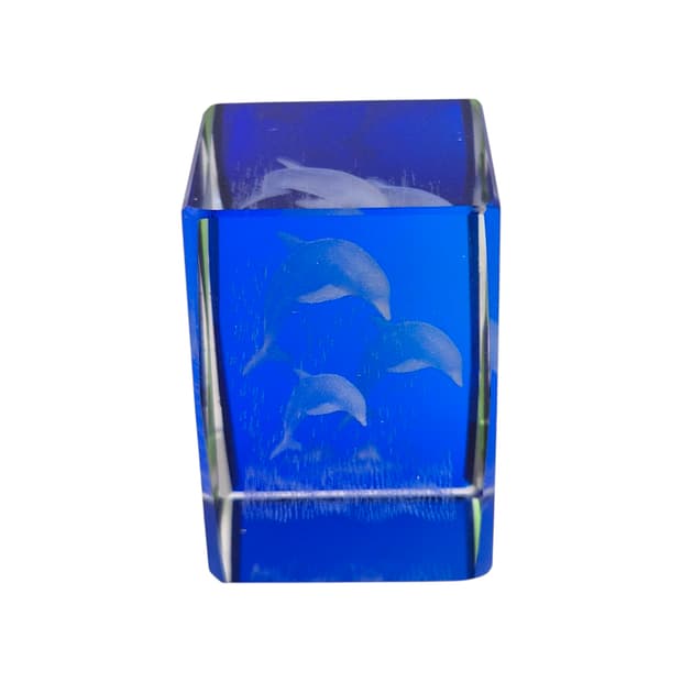 90s 크리스탈 유영 돌고래 3D 오브제